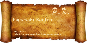 Poparadu Karina névjegykártya